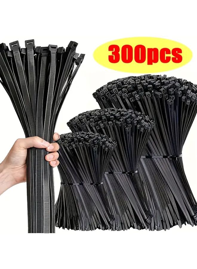 300pcs Heavy Duty Nylon Adjustable Straps Self Tightening 7.87 Inch Outdoor Cable Garden Organizer - Image 1