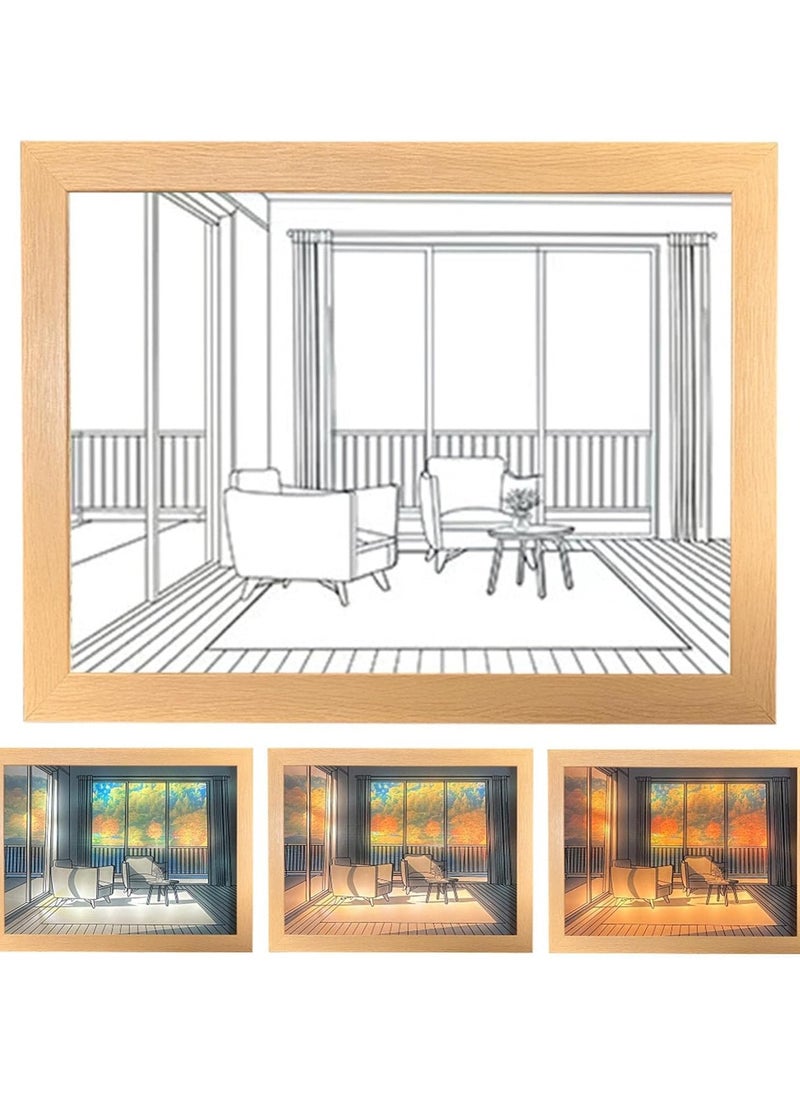 Generic - LED Light Photo Frame, Lighting Painting Decoration, Light and Shade Experience The Art of Photo Frame, Art Frame with Light and Shadow, Photo Frame, for Home, Living Room, Hotel Decoration - Image 1