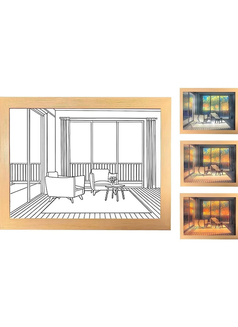 Generic - LED Light Photo Frame, Lighting Painting Decoration, Light and Shade Experience The Art of Photo Frame, Art Frame with Light and Shadow, Photo Frame, for Home, Living Room, Hotel Decoration - Image 1
