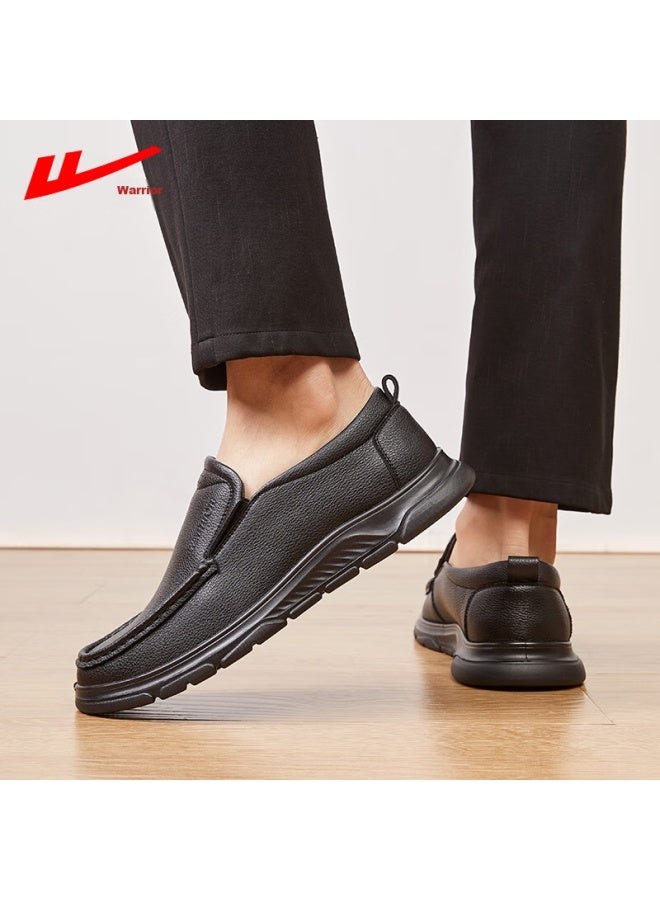 Pull Back Huili Men'S Shoes, Spring And Summer Comfortable Versatile Leather Shoes, Men'S Business Commute Lightweight Slip-On Soft-Soled Casual Shoes, Black, Size 43 - Image 3