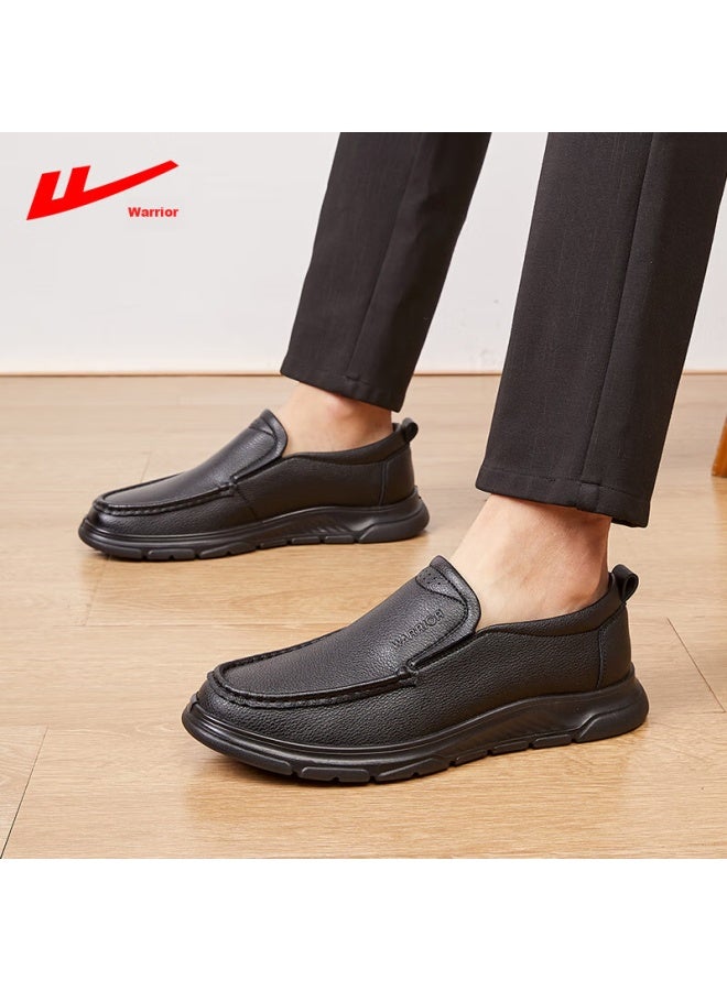 Pull Back Huili Men'S Shoes, Spring And Summer Comfortable Versatile Leather Shoes, Men'S Business Commute Lightweight Slip-On Soft-Soled Casual Shoes, Black, Size 43 - Image 5