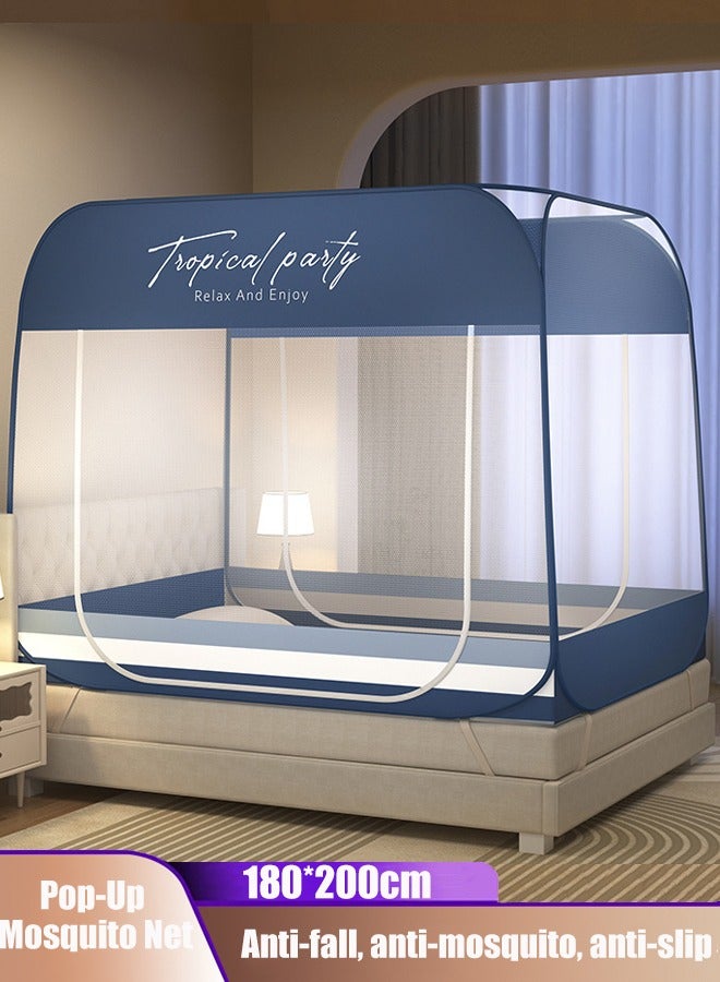 Pop-Up Mosquito Net Tent Wide Roof,Portable Folding Design with Bottom for Bedroom Yard Outdoor Camping Fishing Hiking Trip,Folding Bed Tent with Double Entry, Baby Toddler Bed Protection,Easy to Install ﻿  - Image 1