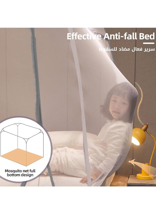Pop-Up Mosquito Net Tent Wide Roof,Portable Folding Design with Bottom for Bedroom Yard Outdoor Camping Fishing Hiking Trip,Folding Bed Tent with Double Entry, Baby Toddler Bed Protection,Easy to Install ﻿  - Image 3