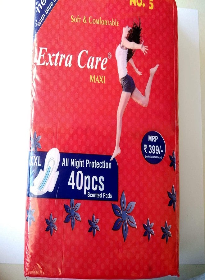 Extra Care Sanitary Pads, XXL - Pack of 40 (XXL, Pink Maxi) (Pink Maxi) - Image 2