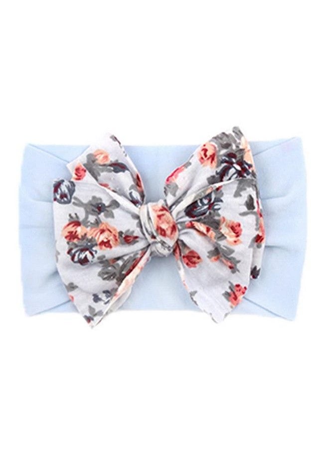 Syga Baby Girls Nylon Headbands Hairbands Hair Accessories Soft Printed Flower Bow Headband For Newborns Infants Toddlers And Kids 0 3 Years (Light Purple)  - Image 2