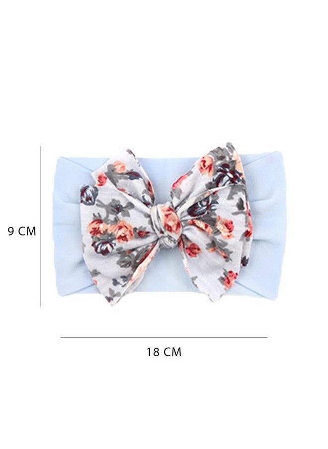 Syga Baby Girls Nylon Headbands Hairbands Hair Accessories Soft Printed Flower Bow Headband For Newborns Infants Toddlers And Kids 0 3 Years (Light Purple)  - Image 4