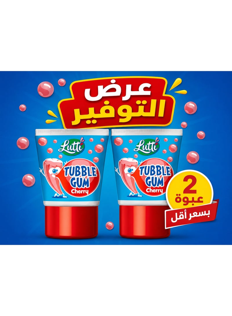 لوتي Lutti Tubble Gum بنكهة الكرز – علكة بحشوة سائلة حامضة – عبوة 2 - Image 2