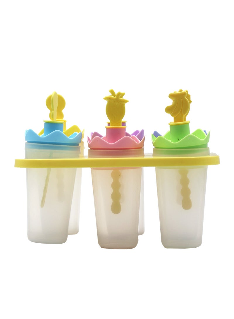 IDEAL PACK 6 PCS Fruit Shaped Ice Cream Mould Set – Reusable BPA-Free Popsicle Makers for Kids and Adults – Fun Summer Kitchen Mold Set with Lids and Sticks - Image 1