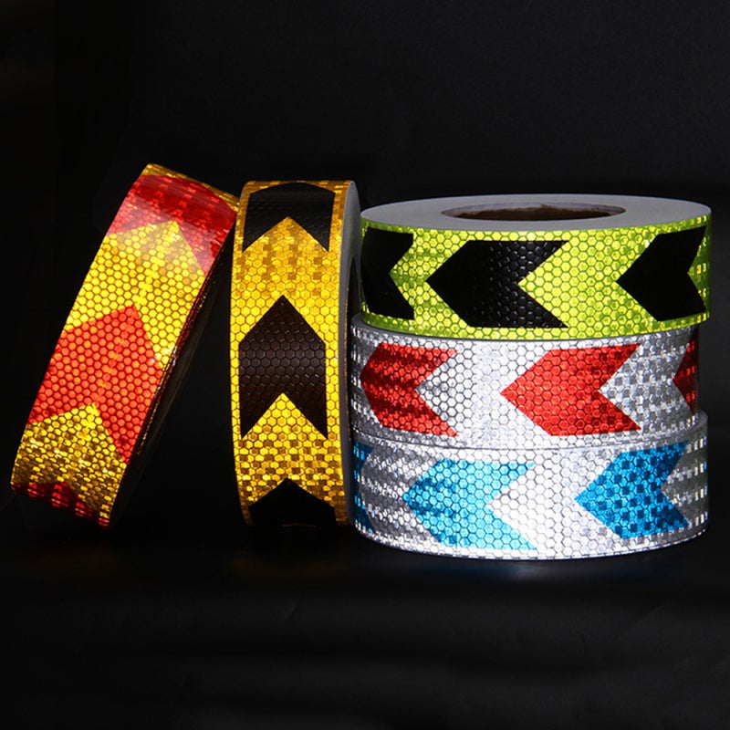 Reflective Tape: Silver & Blue, Hexagonal Honeycomb Pattern - High Wide-Angle Reflectivity, Directional Arrows, Waterproof, Strong Adhesion for Automotive Use - Image 5