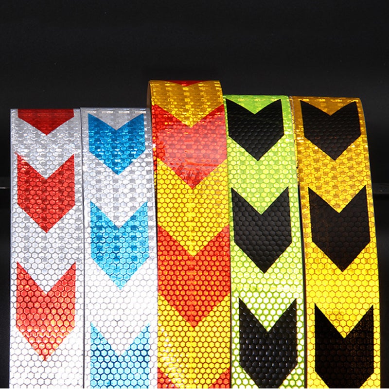 Reflective Tape: Silver & Blue, Hexagonal Honeycomb Pattern - High Wide-Angle Reflectivity, Directional Arrows, Waterproof, Strong Adhesion for Automotive Use - Image 2