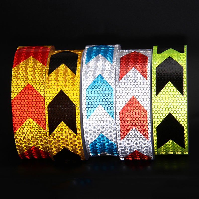Reflective Tape: Silver & Blue, Hexagonal Honeycomb Pattern - High Wide-Angle Reflectivity, Directional Arrows, Waterproof, Strong Adhesion for Automotive Use - Image 3