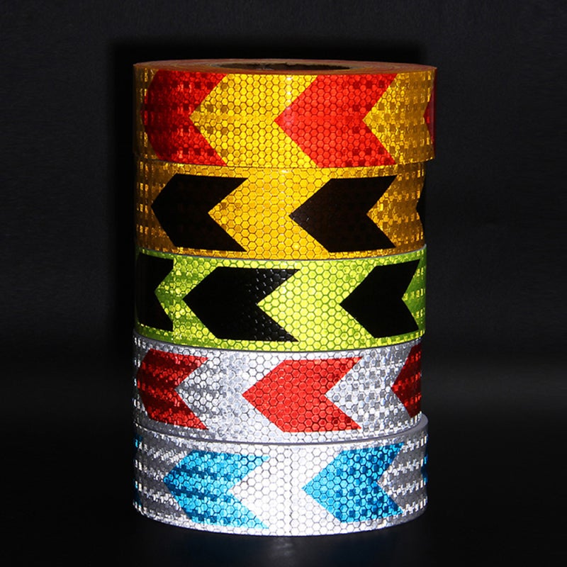Reflective Tape: Silver & Blue, Hexagonal Honeycomb Pattern - High Wide-Angle Reflectivity, Directional Arrows, Waterproof, Strong Adhesion for Automotive Use - Image 4