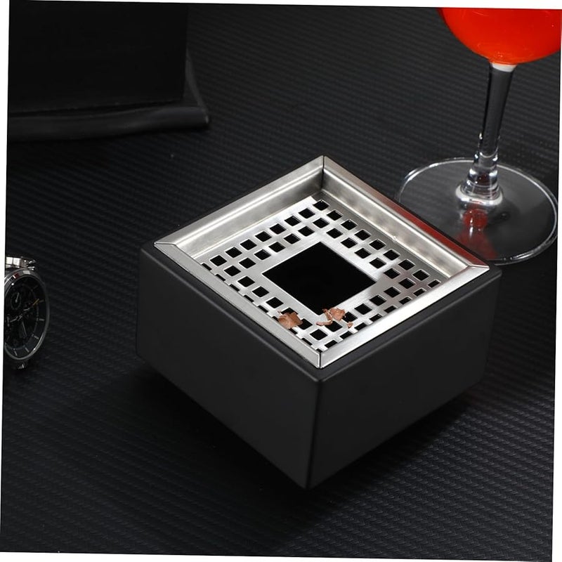 Large Square Stainless Steel Portable Ashtray with Lid Desktop Ash Holder Home Office Decoration - Image 4