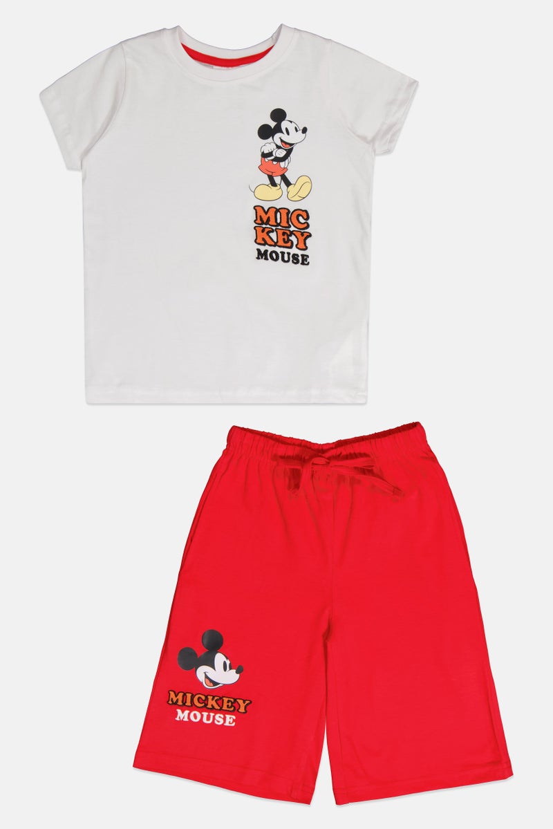 Disney طقم تي شيرت وشورت بأكمام قصيرة للأطفال الأولاد 2 قطعة، ميكي وأصدقائه، متعدد الألوان - Image 1