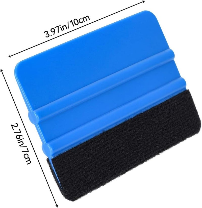 Proxima Direct Felt Edge Squeegee, 2 Pack 10x7.3cm PP Plastic Squeegee Vinyl Scraper Decal Applicator Tool for Window Tint Car Vinyl Wrap Decal Sticker Installation - Blue - Image 2