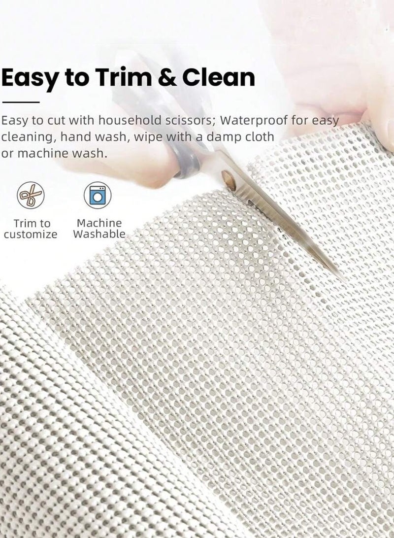 1 لفة 1 لفة بطانة أرفف سميكة من السيليكون PVC لخزائن المطبخ بطانة أدراج غير لاصقة مع فتحة غير قابلة للانزلاق بطانة خزانة قابلة للغسل بطانة ثلاجة سهلة القطع حصيرة ثلاجة. - Image 3