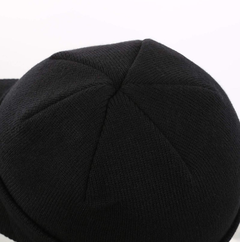 Home Prefer Men's Beanie Hat for Winter Knitted Hat with Bill Daily Beanie Cap Black - Image 3