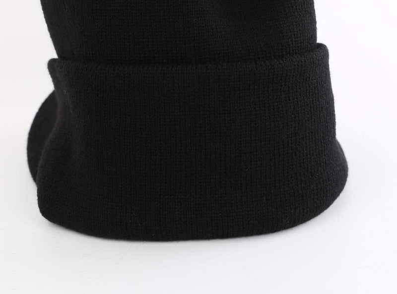 Home Prefer Men's Beanie Hat for Winter Knitted Hat with Bill Daily Beanie Cap Black - Image 5