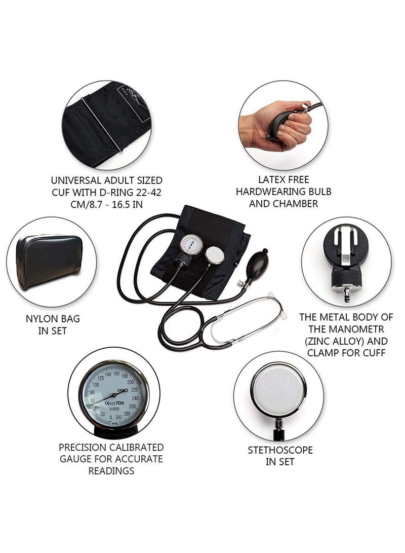 KBM Japanese Pneumatic Blood Pressure Monitor With Stethoscope - Image 3