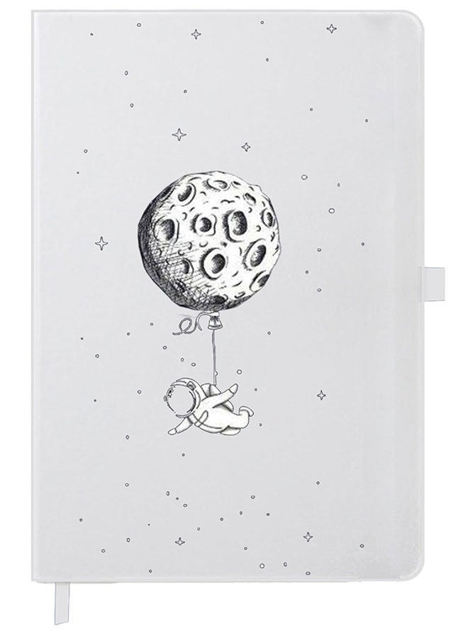 Theodor Designer A5 Thick White Hardcover Notebook Astraonaut Imagination - Image 1