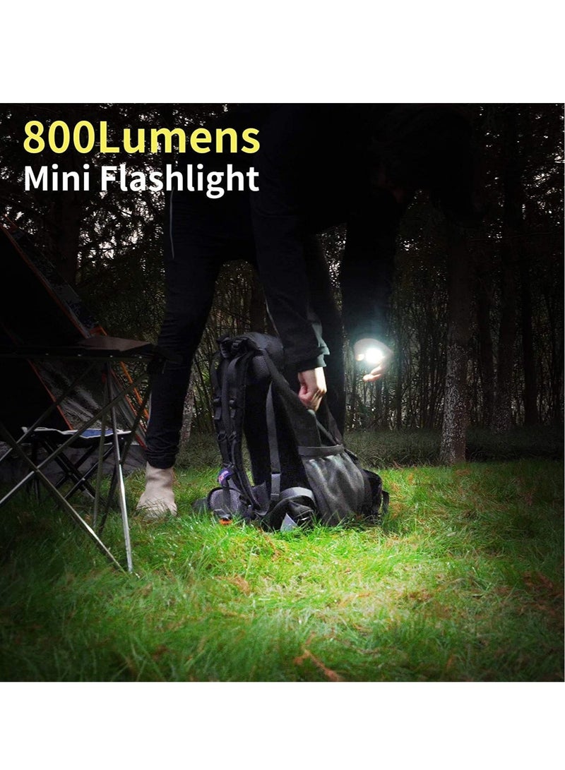 Small Flashlights, 800Lumens Bright Rechargeable Keychain Mini Flashlight 4 Light Modes Portable Pocket Light with Folding Bracket Bottle Opener and Magnet Base - Image 5