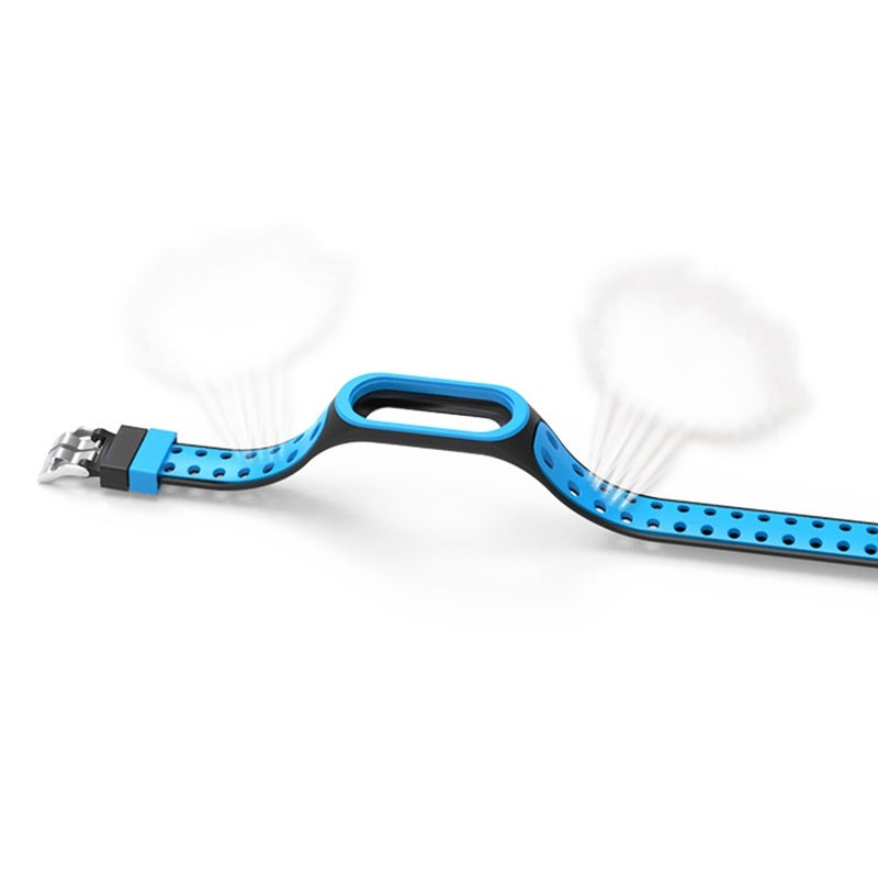 إيروريكس حزام معصم بديل مزدوج الإبزيم من السيليكون لساعة Xiaomi Mi Band 5 (أسود) - Image 5