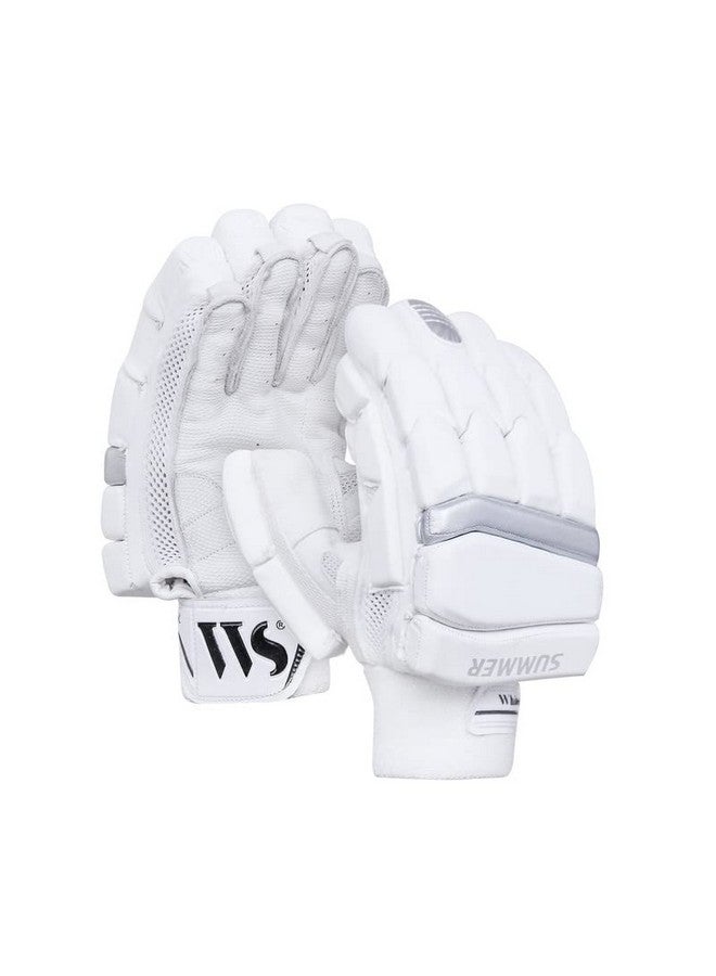 WHITEDOT SPORTS Whitedot Summer Cricket Batting Gloves, White, Suitable for Mens Right Hand - Image 1
