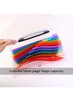 joyzzz Expanding File Folders 13 Pockets Plastic Expanding File Folder A4 Size File Organizer With Small Colored Labels Portable Document Holder For School Home Work Office  - Image 4