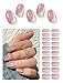 Wahrshei Semi Cured Gel Nail Strips, Nude Pink Cat Eye Gradient 20pcs UV Gel Nails Sticker, Nail Wraps UV for Home Nails DIY - Image 2