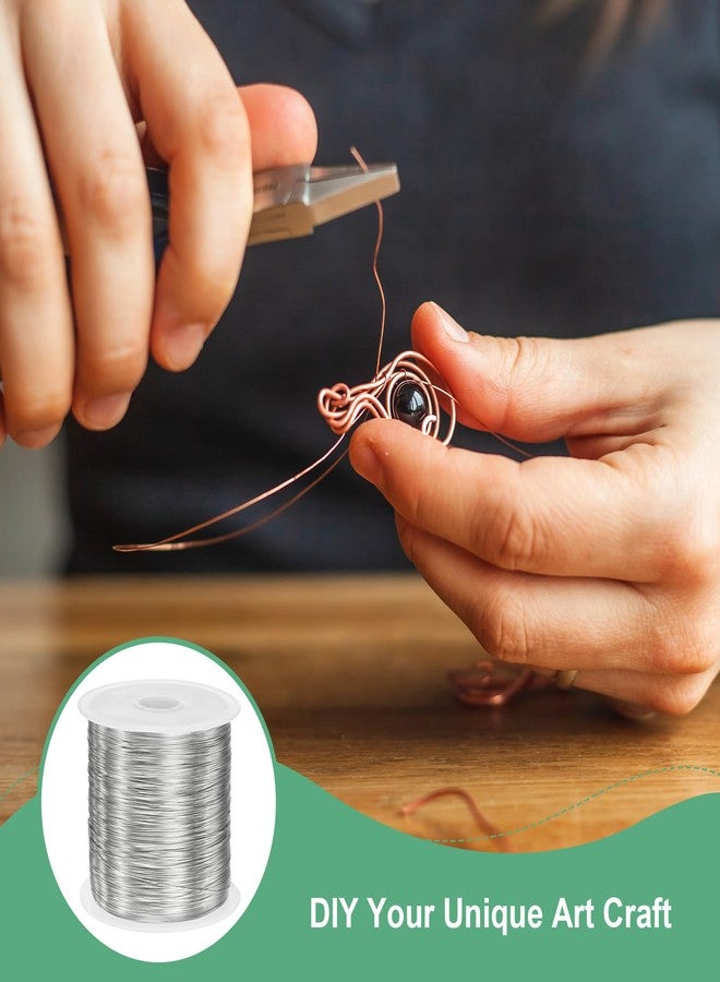 M METERXITY 0.3mm Jewelry Wire, 28 Gauge 328FT Craft Wire Copper Beading Wire for Jewelry Making/Planting/Weaving/DIY Crafting, Soft Metal Wires [100M, Silver] - Image 4