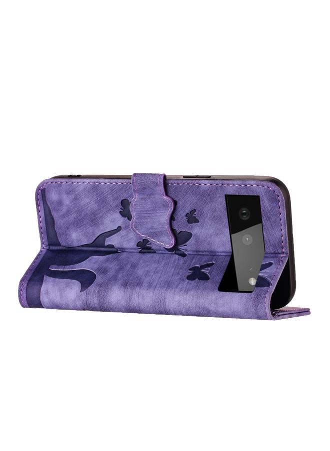 اس-توب جراب لهاتف Google Pixel 6 مصنوع من الجلد بتصميم فراشة وقطط - Image 5