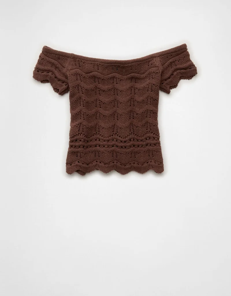 American Eagle  AE Off-the-Shoulder Cropped Sweater Tee for Women | Best Price UAE