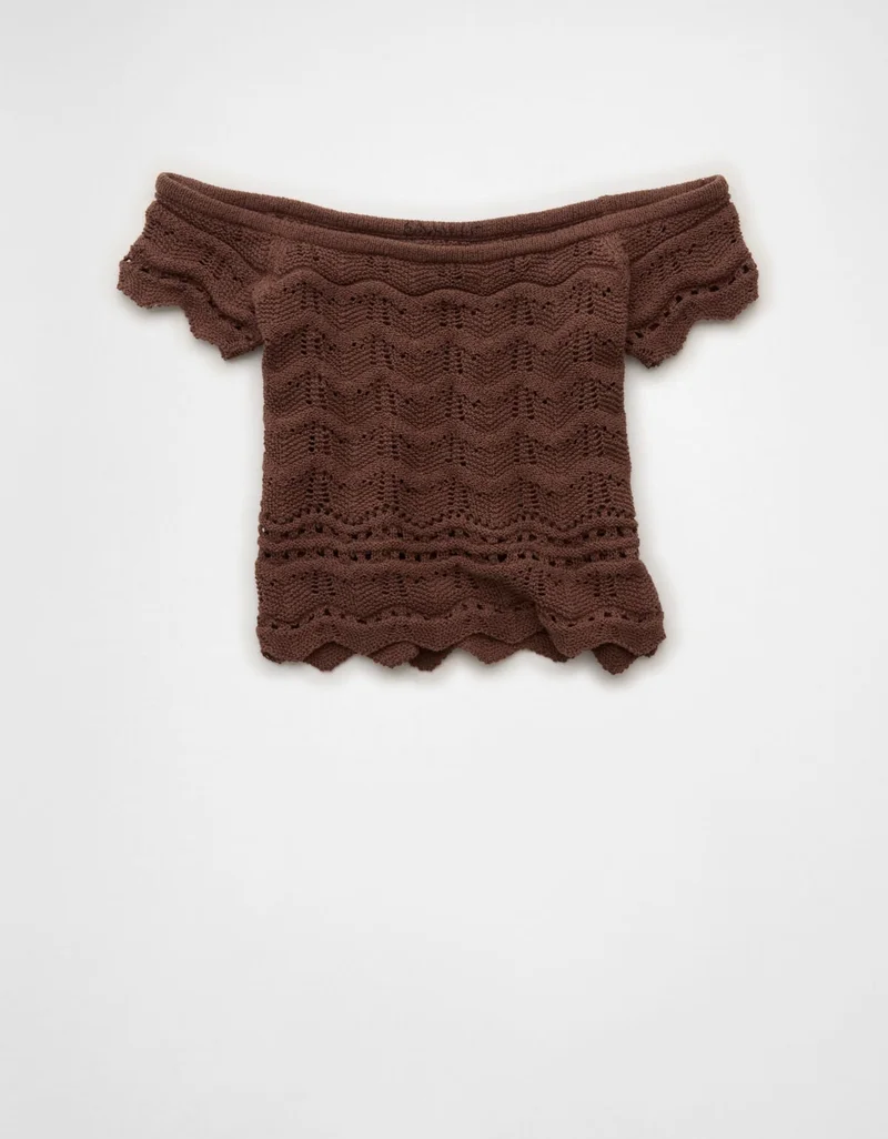 American Eagle  AE Off-the-Shoulder Cropped Sweater Tee for Women | Best Price UAE
