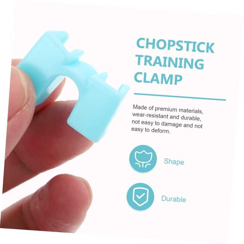 Sky Blue Training Chopstick Clips 5pcs Learning Tools for Kids Beginners - Image 4
