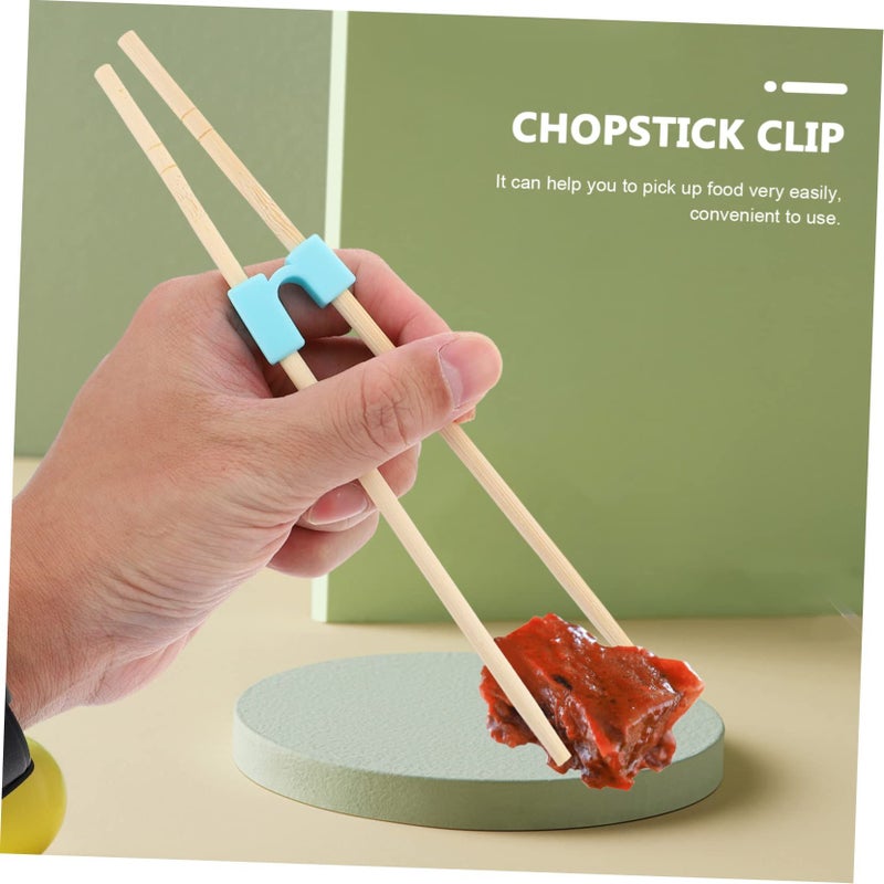 Sky Blue Training Chopstick Clips 5pcs Learning Tools for Kids Beginners - Image 5