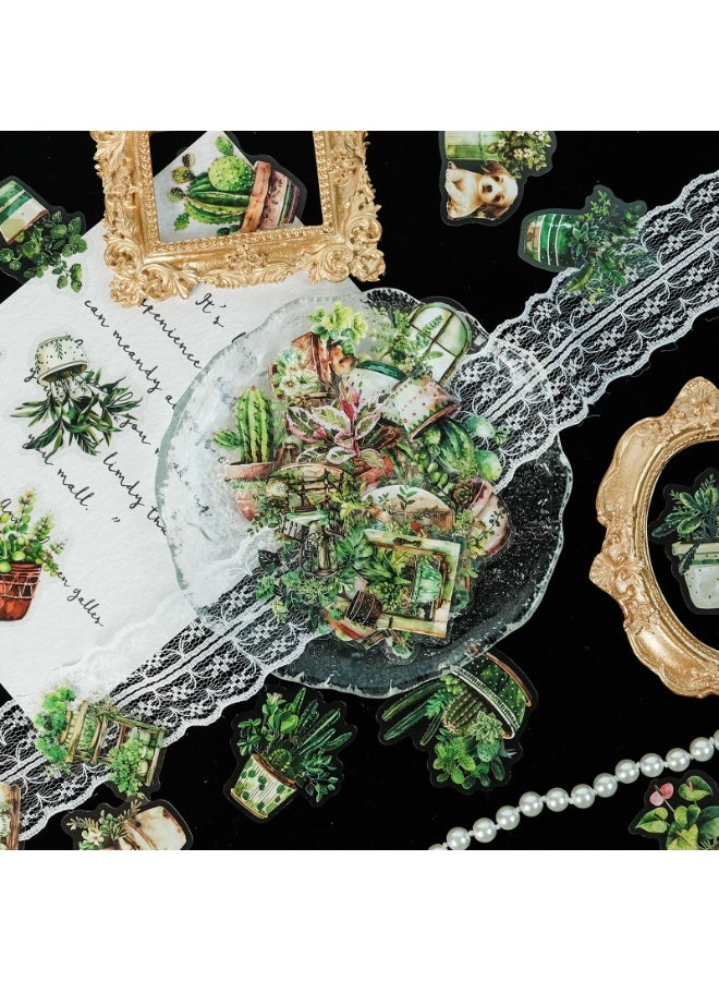 NIBEMINENT 50 Pcs Green Plants Deco Kit Waterproof Stickers, High Definition Printing Bright Colors, Suitable for Laptop Skateboard Luggage Water Bottle Guitar DIY - Image 3