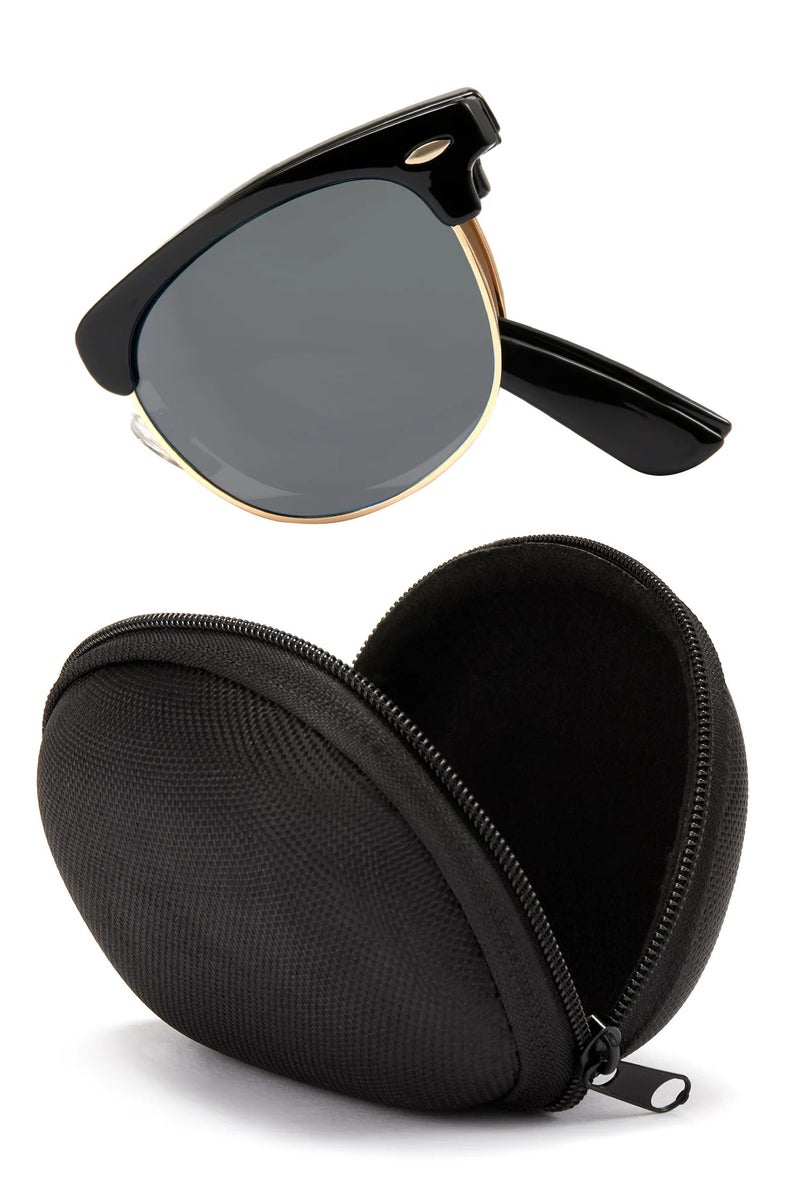 Foldable Sunglasses, Ultralight Classic Square Sunglasses Frame, Easy to Carry UV400 Protection Lenses with Storage Box - Image 5