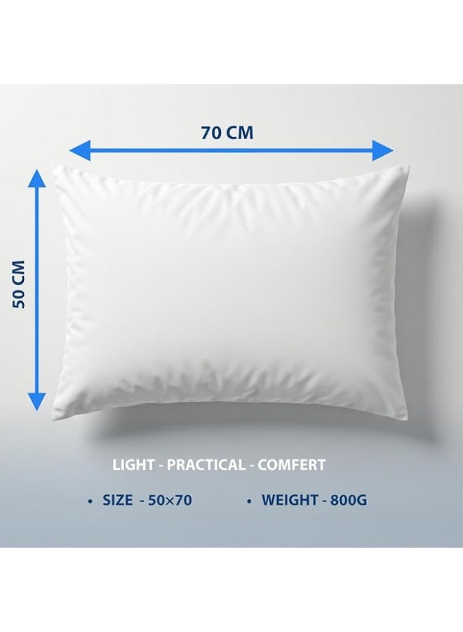 Set of 4 Luxury Soft Bed Pillows, 50x70cm, Cotton Fiber Fill - Image 2