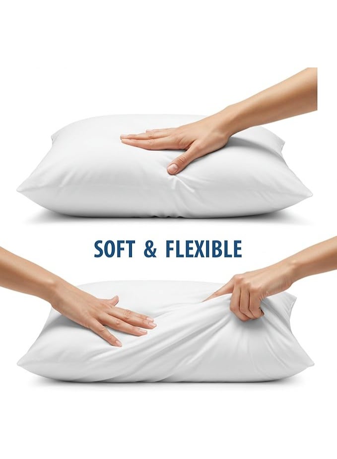 Set of 4 Luxury Soft Bed Pillows, 50x70cm, Cotton Fiber Fill - Image 3