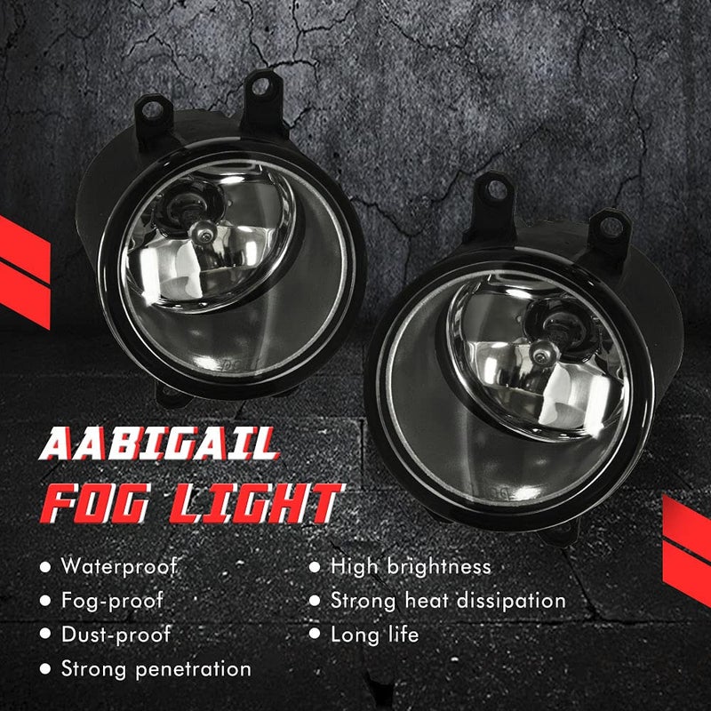 A ABIGAIL Driving Fog Lights Lamps Replacement for Toyota Camry 2007 2008 2009 with H11 12V 55W Halogen Bulbs & Universal Switch and Wiring Kit (Clear Lens) - Image 2