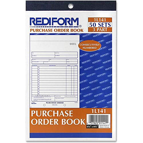 Rediform purchase order book, 12 lines, three-part carbonless, 5.5 x 7.88, 50 forms total - Image 3