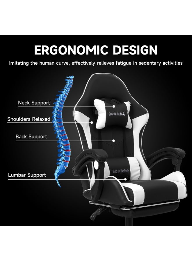 DUUKOA Gaming Chair with Footrest  Ergonomic Computer Chair 90°–135° Adjustment Backrest Perfect - Image 3