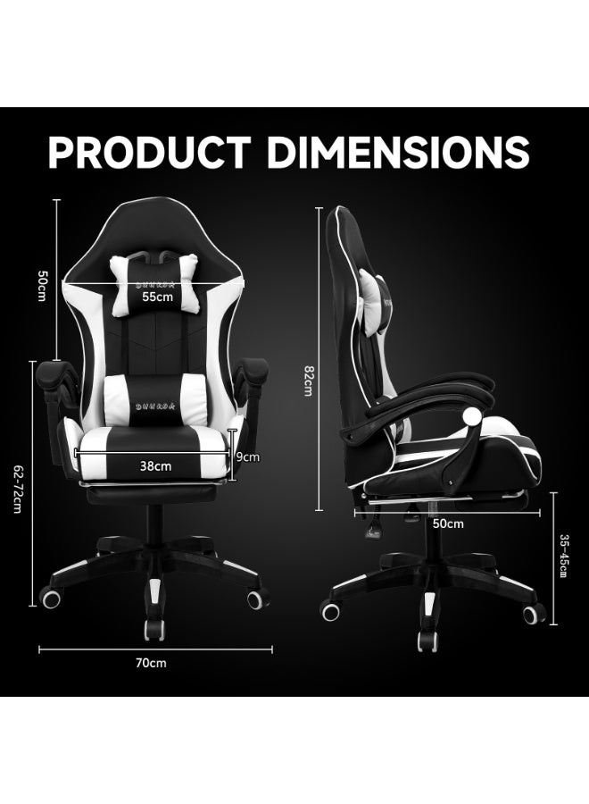 DUUKOA Gaming Chair with Footrest  Ergonomic Computer Chair 90°–135° Adjustment Backrest Perfect - Image 2