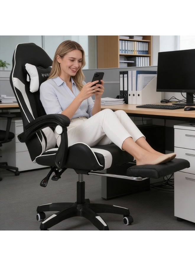 DUUKOA Gaming Chair with Footrest  Ergonomic Computer Chair 90°–135° Adjustment Backrest Perfect - Image 4