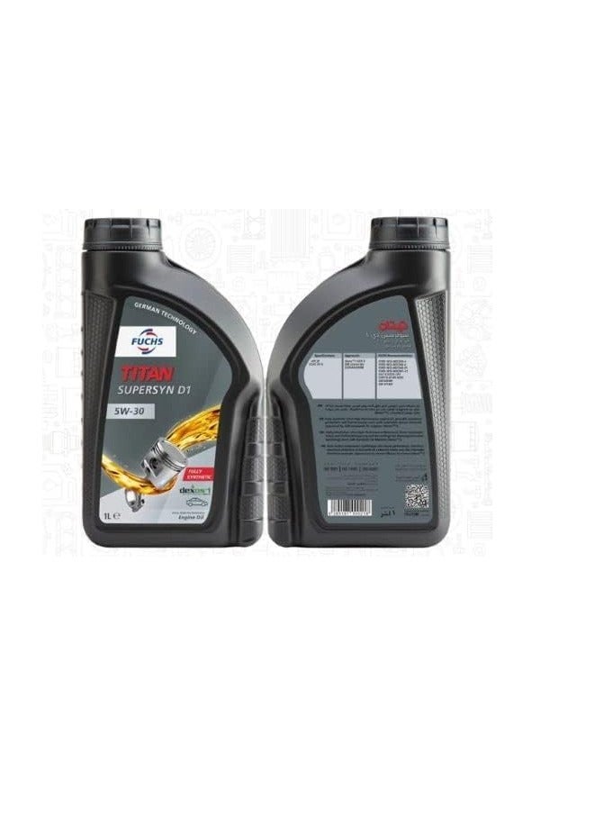 Fuchs Titan Supersyn D1 5W-30 Engine Oil - Fully Synthetic with Superior Performance and Reliable Engine Protection / Carton (12 Packs * 1 Liter) - Image 3