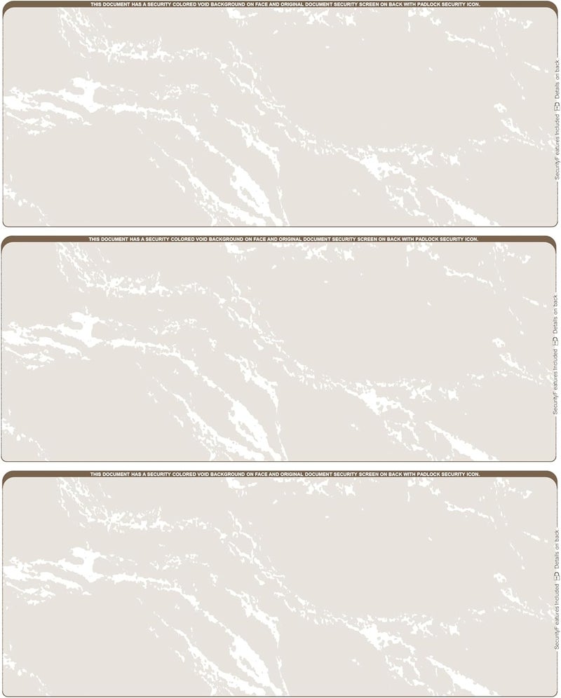 CAROUSELCHECKS 500 Sheets/Blank Laser 3 to a Page Computer Checks (Tan Marble) - Image 1