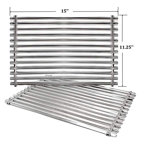 Hongso 65905 304 Stainless Steel Grill Grates for Weber Genesis Silver A, Spirit E & S 200 210 Series, Spirit 500 Gas Grill (with Side Control) replacement parts for 7521 7522 7523 65904, 15" x 11.25 - Image 4