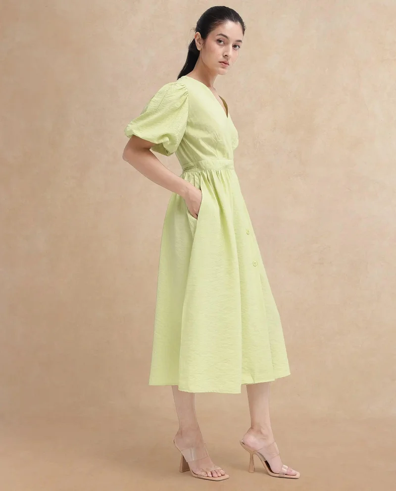 ريريزم Women's Maxi Dress With Overlap Neck