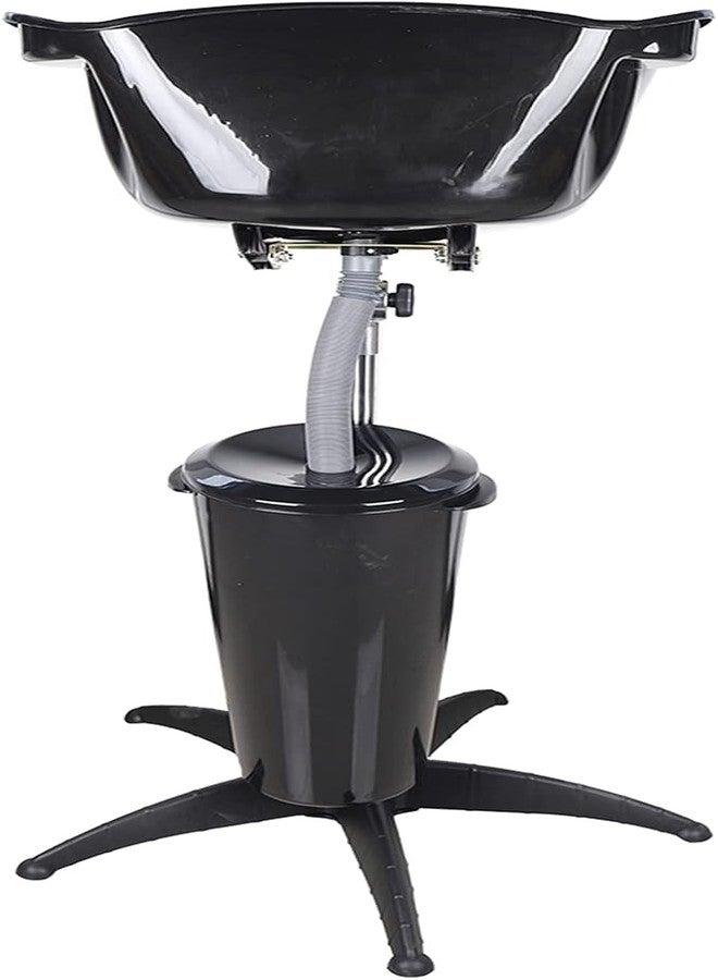 Qtavia Hair Washing Sink, Portable Height Adjustable Salon Deep Shampoo Basin Sink Hair Washing Bowl with Drain Hose for Home Barber Shop Beauty Salon Spa Equipment - Image 2