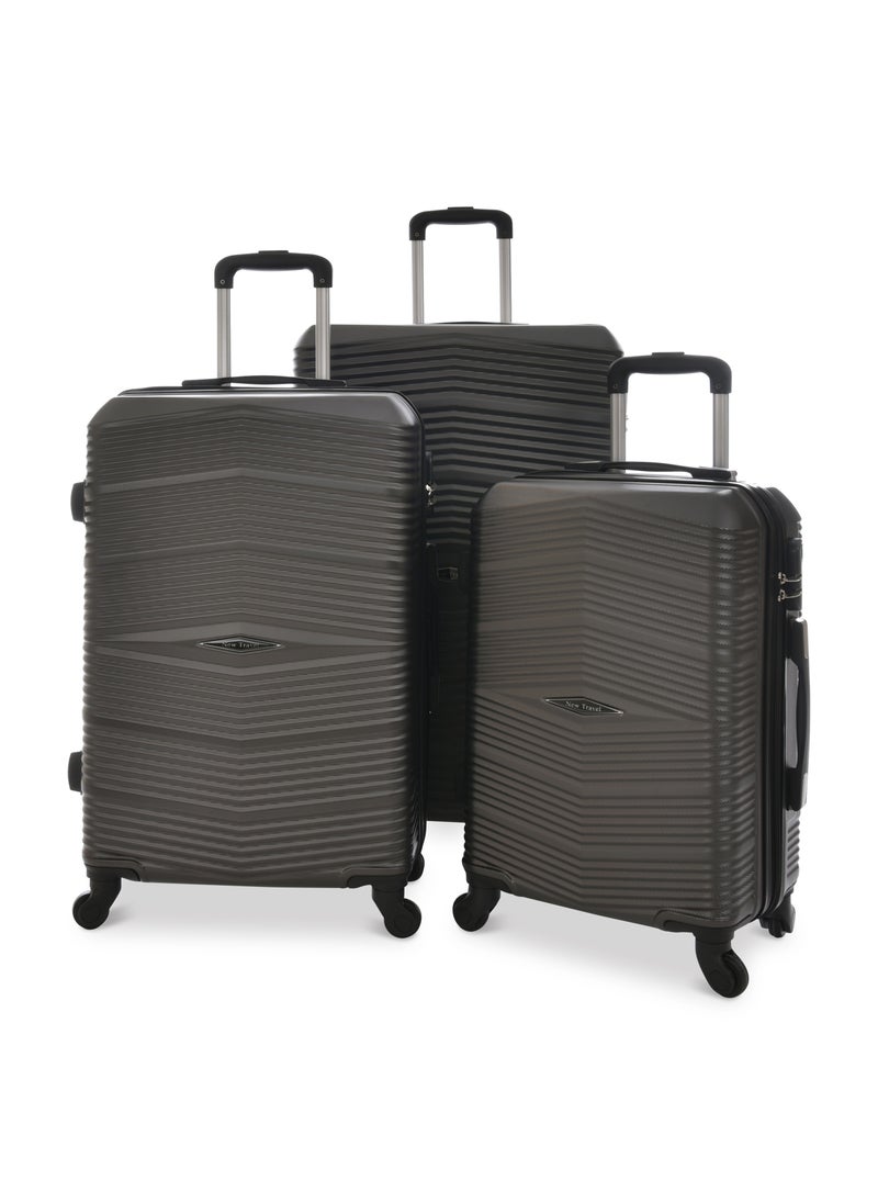 NEW TRAVEL New Travel ABS Luggage Set, including Carry On Cabin Sizes, 20/24/28 Inches, 871/3P (Grey)  - Image 1